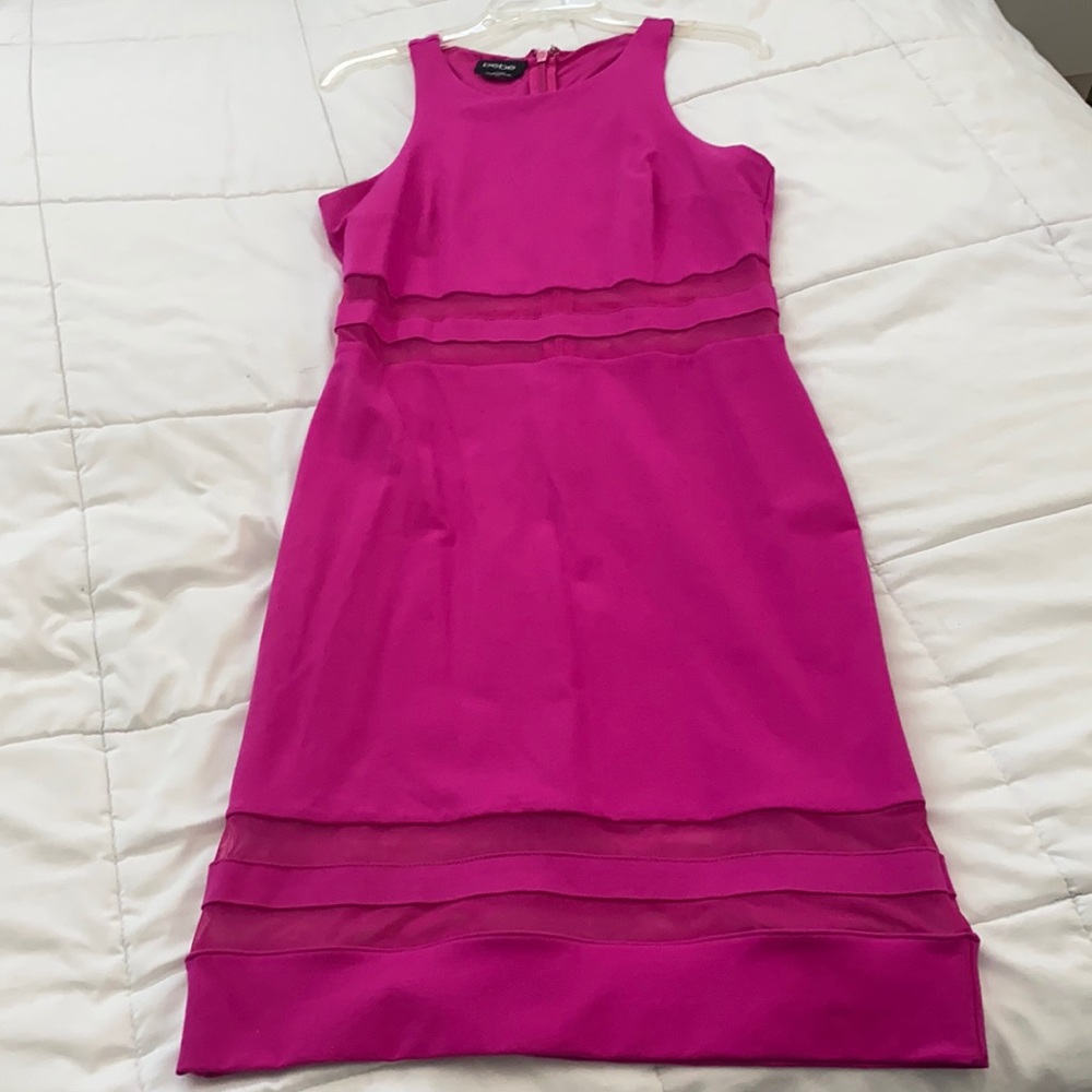 Hot pink Bebe dress. Fitted and sexy!